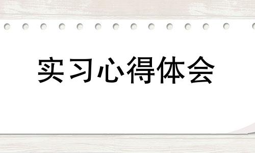 见习自身感受体会心得2022